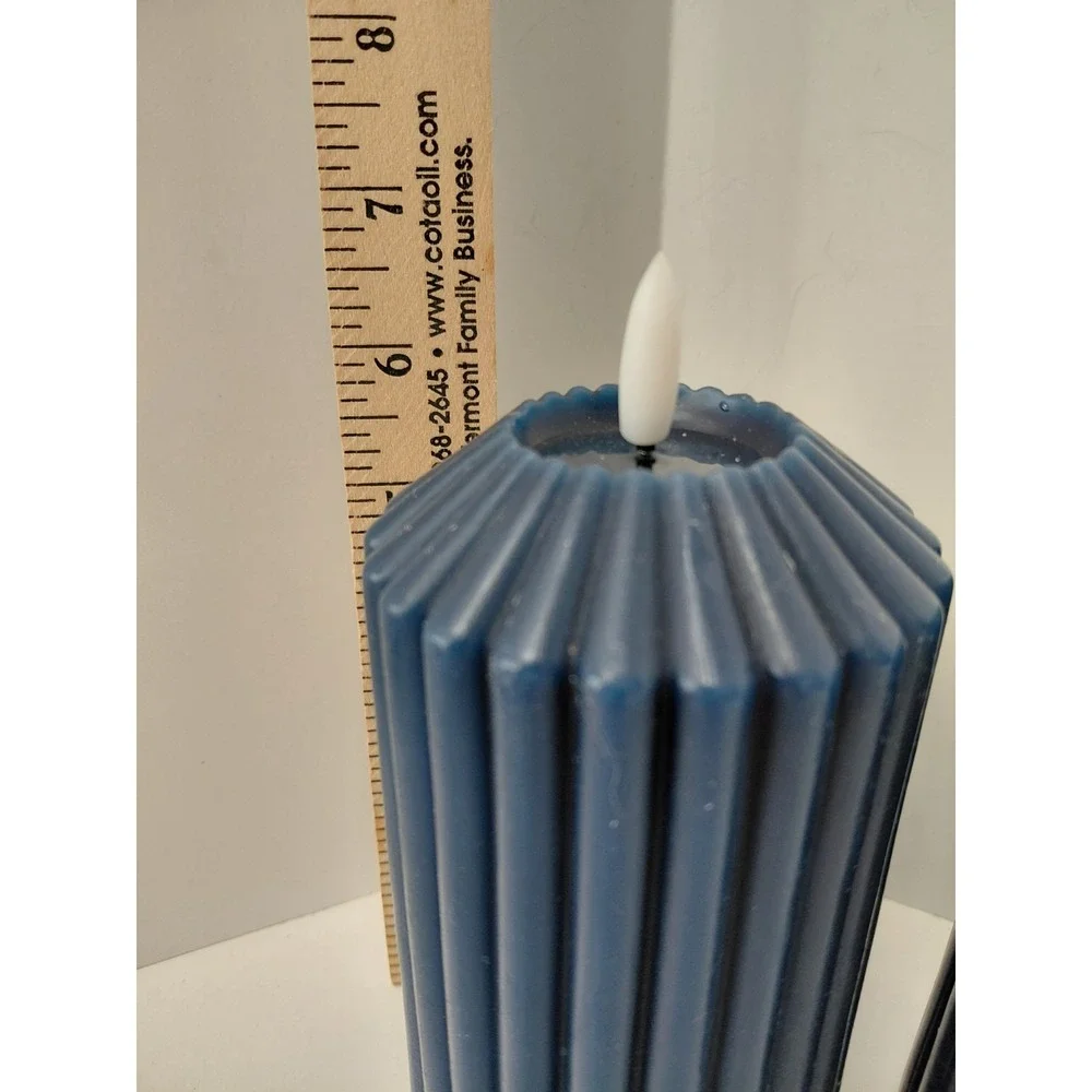 SET of 2 Ashland Wax LED‎ Candles Warm White Flickering Flame 6